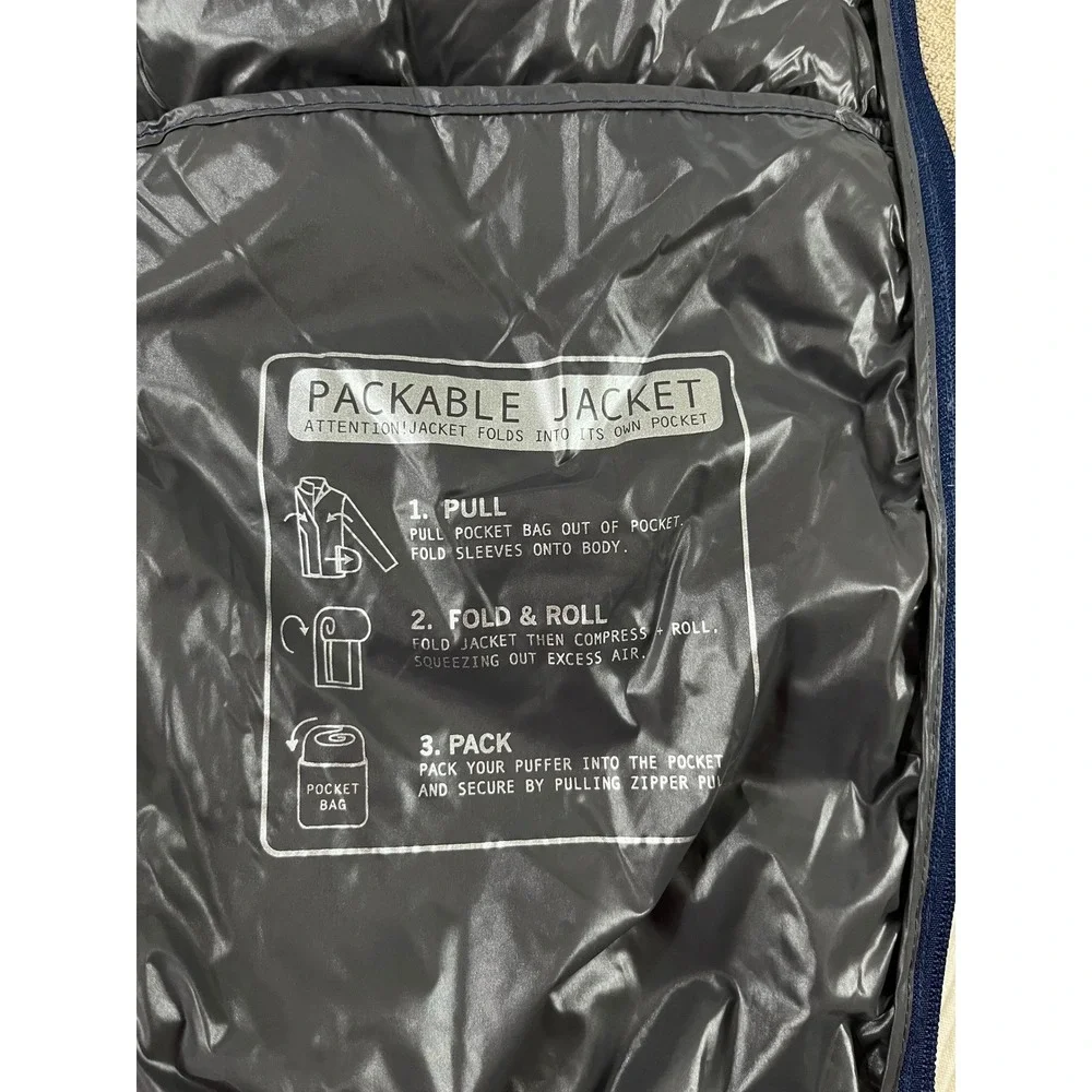 Hawke & Co Performance Duck Down Sport puffer vest‎ mens 2XL Blue  Packable EUC